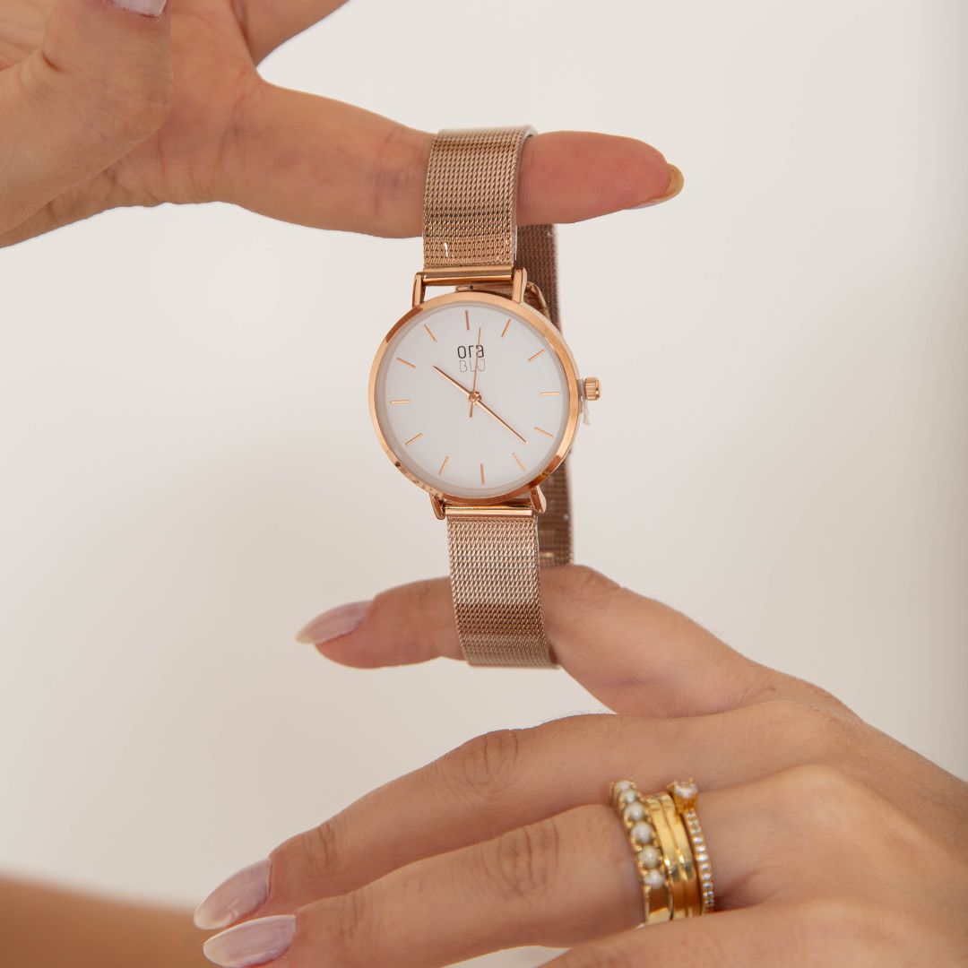 Relógio Feminino Minimalista Rosé